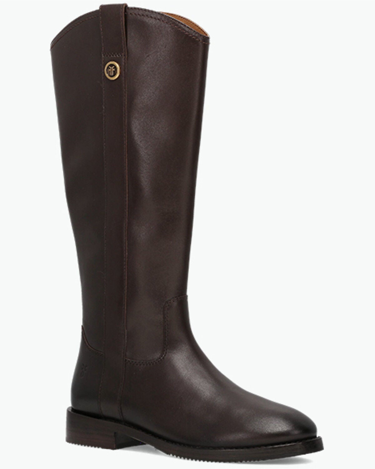 Image #1 - Frye Women's Melissa Button Tall Inside Zip Fashion Boots - Round Toe, Dark Brown, hi-res