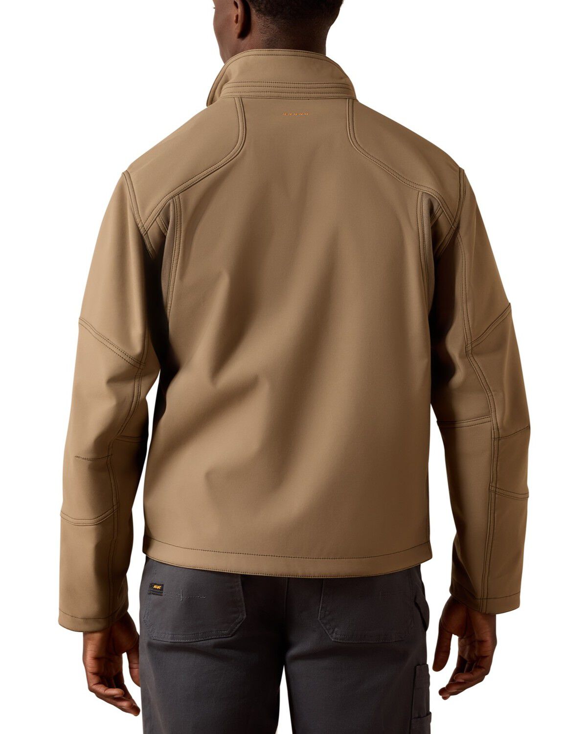 Image #2 - Ariat Men's Rebar Stretch Canvas Softshell Jacket, Brown, hi-res
