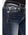 Image #4 - Miss Me Women's Dark Wash Fleur de Lis Bootcut Stretch Denim Jeans, Dark Wash, hi-res
