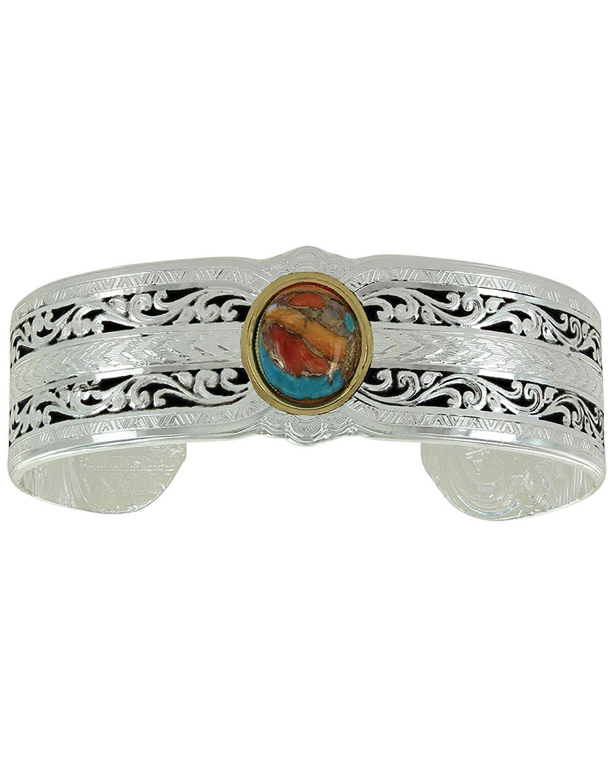 Image #1 - Montana Silversmiths Women's Sweet Memories Mountain Glacier Turquoise Cuff Bracelet, Turquoise, hi-res