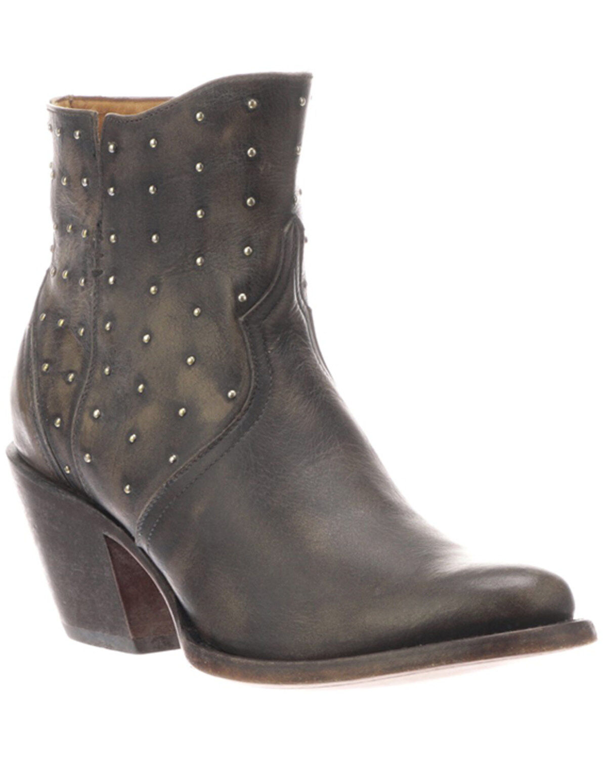 Image #1 - Lucchese Women's Harley Black Fashion Booties - Round Toe, , hi-res