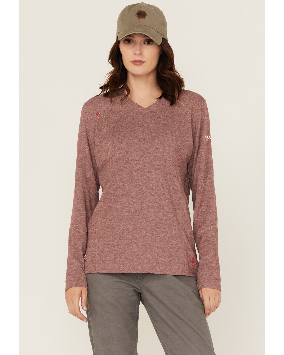Ariat Women's FR Primo Long Sleeve Baselayer Work Shirt, Pink, hi-res