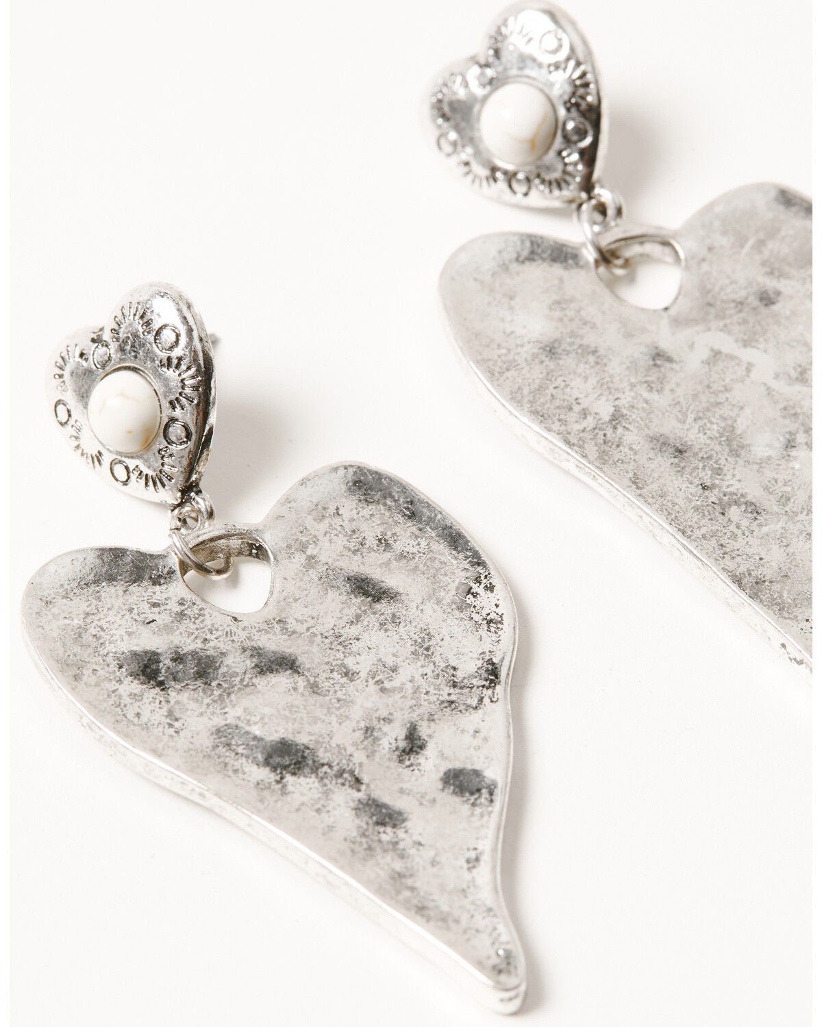 Image #2 - Shyanne Women's Heart Statement Earrings, Silver, hi-res