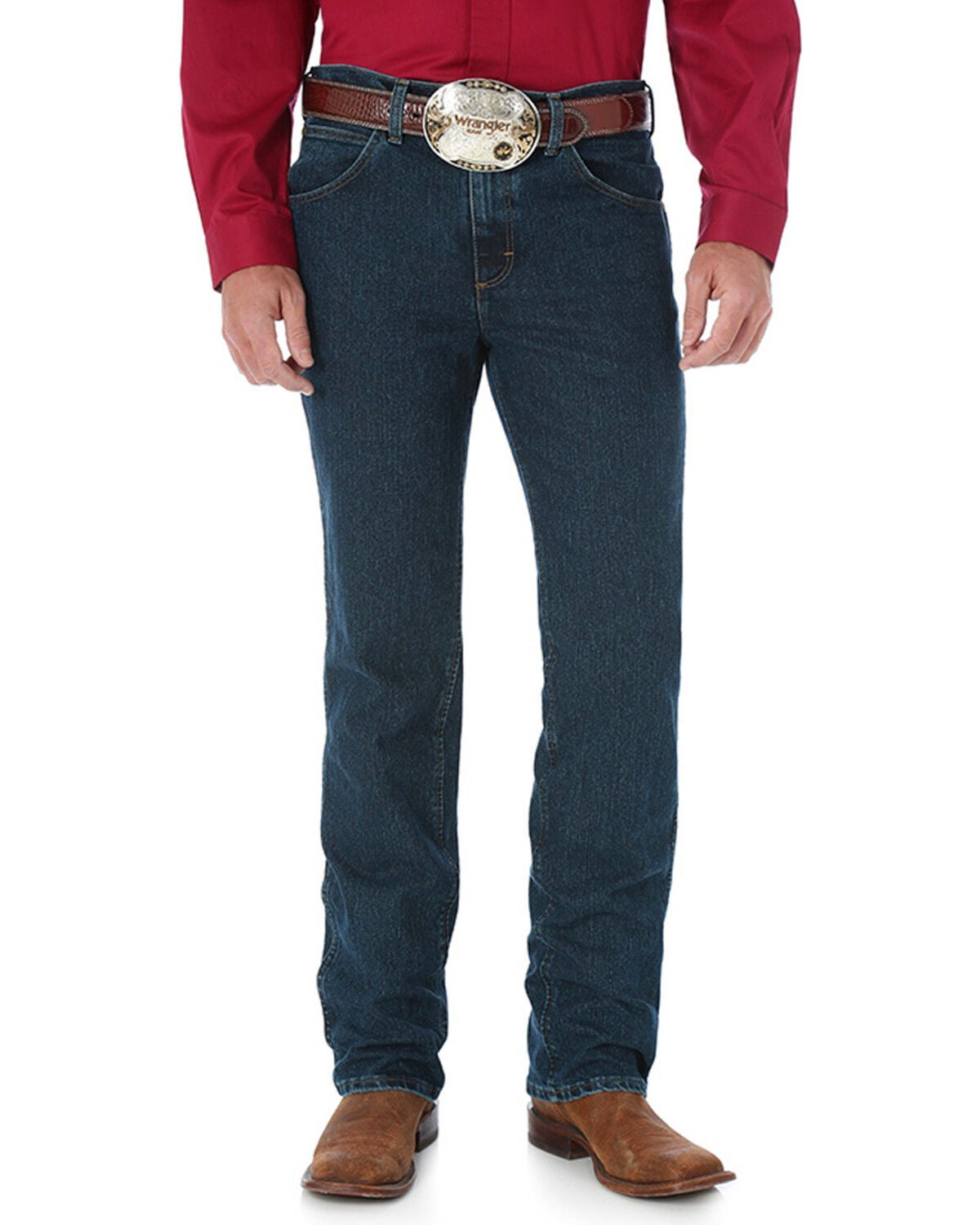 Image #3 - Wrangler Men's Premium Performance Advanced Comfort Cowboy Cut Jeans, Dark Blue, hi-res