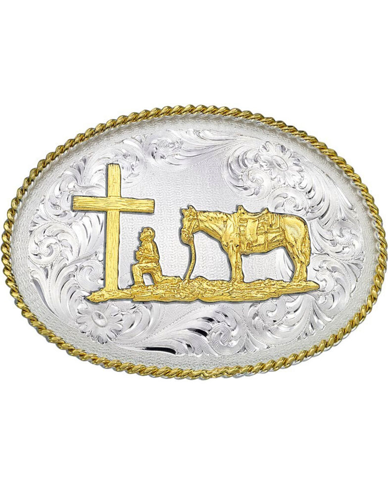 Montana Silversmiths 1340 Series Christian Cowboy Western Belt Buckle, Multi, hi-res