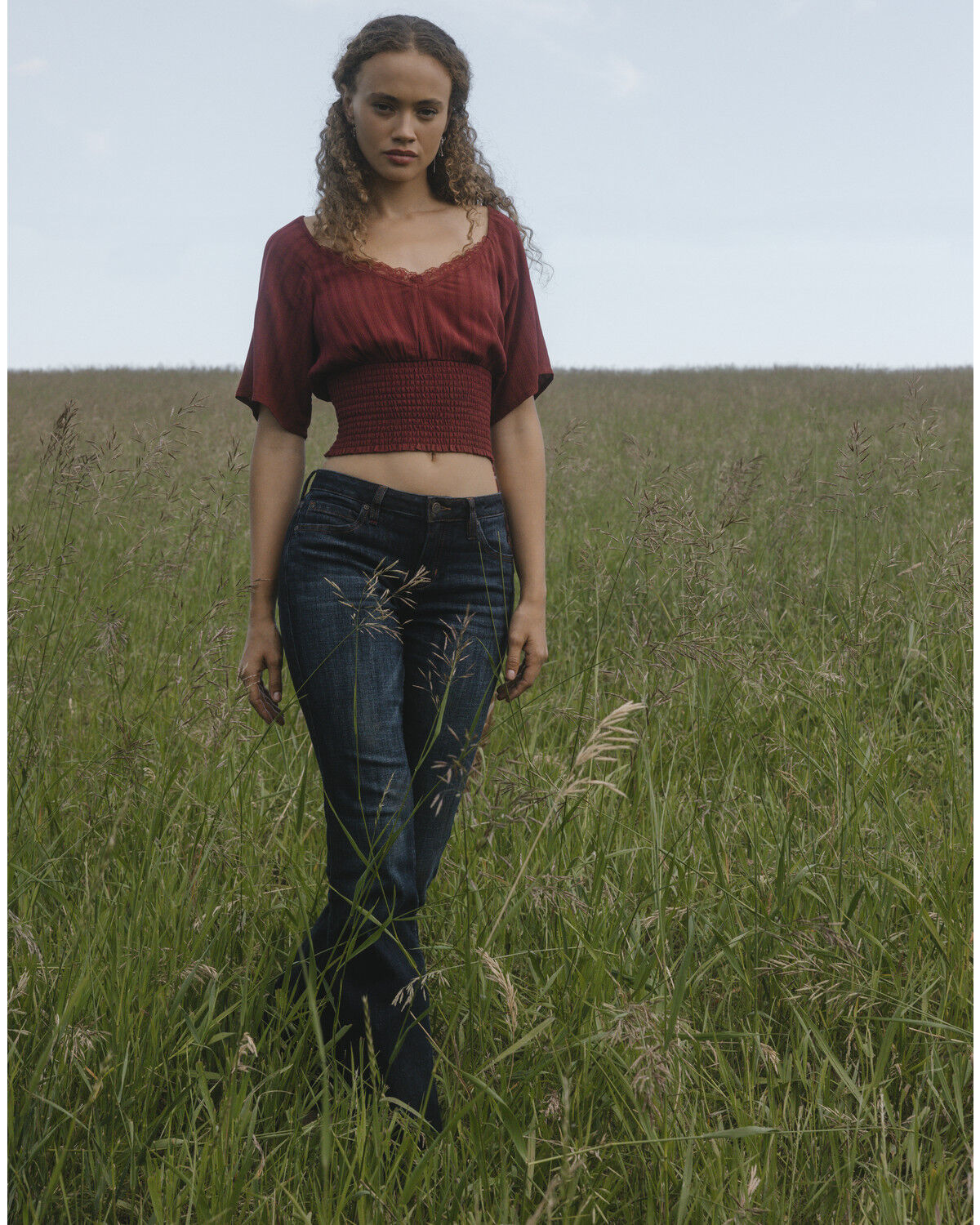 Image #1 - Idyllwind Women's Ridley Solid Short Sleeve Crinkle Shirt, Cherry, hi-res
