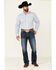 Rough Stock by Panhandle Men's Jacquard Paisley Print Long Sleeve Button Down Western Shirt , Light Blue, hi-res
