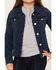 Levi's Little Girls' Dark Wash Stretch Trucker Denim Jacket, Blue, hi-res