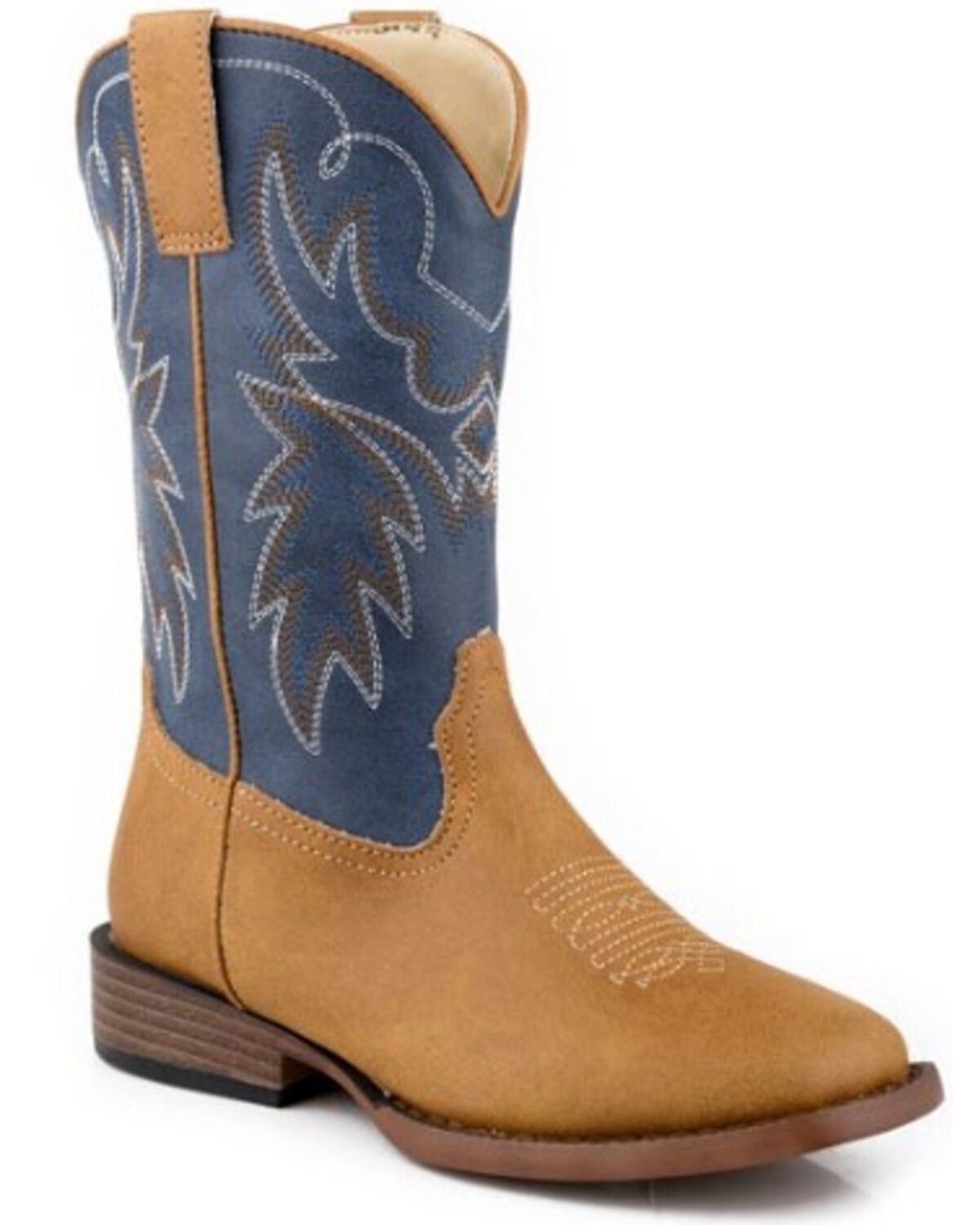 Image #1 - Roper Little Boys' Heritage Western Boots - Broad Square Toe, Tan, hi-res