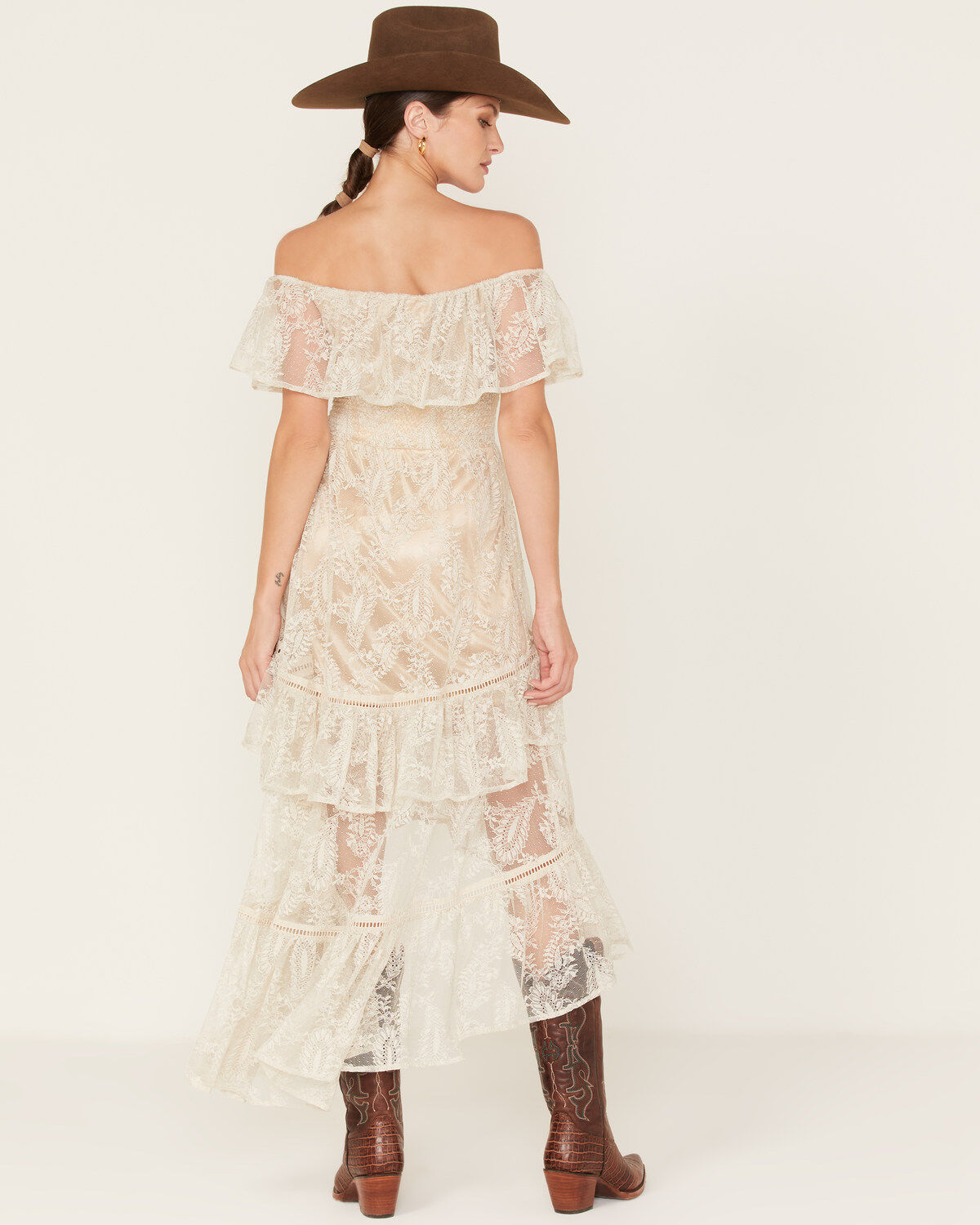 Image #4 - Shyanne Women's Off-Shoulder Tiered Lace Dress, , hi-res