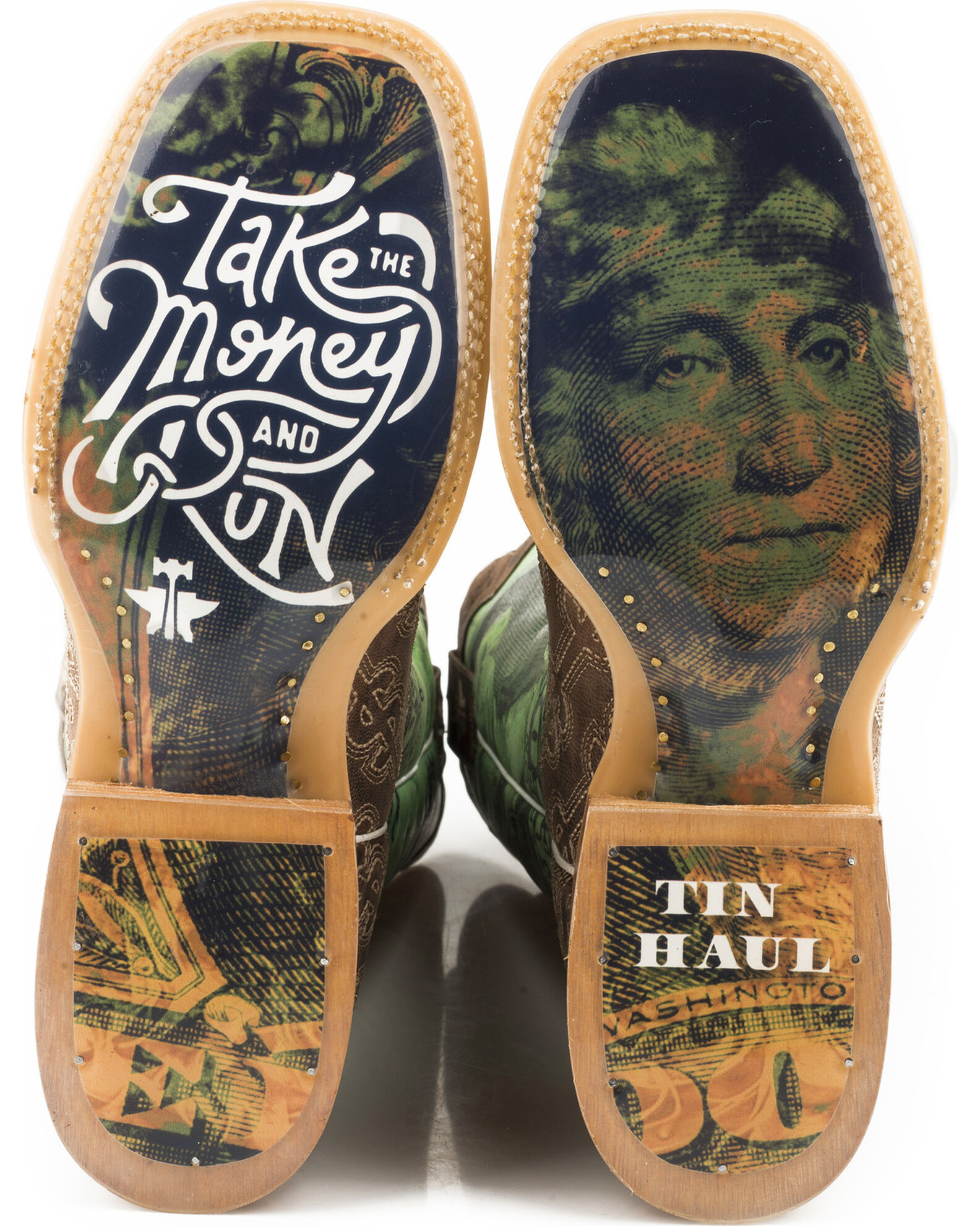 Tin Haul Men s Duece Take The Money And Run Western Boots Broad Square Toe Boot Barn