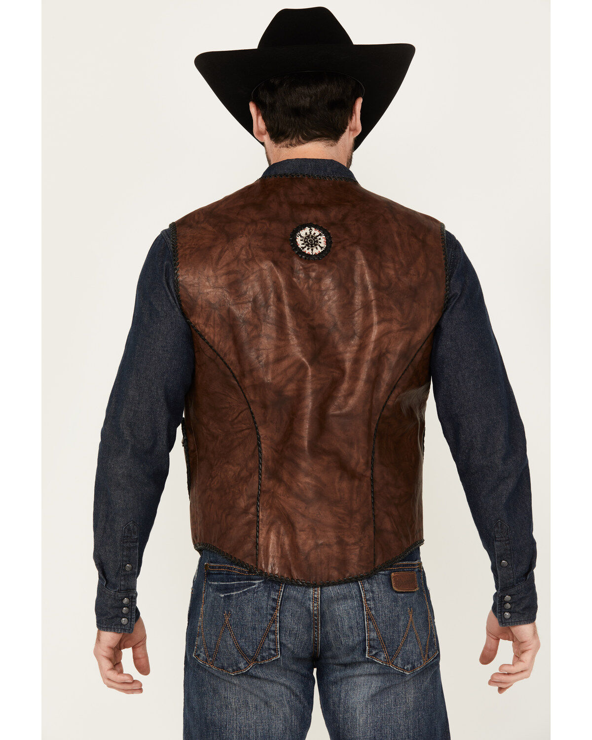 Image #4 - Kobler Leather Men's Lacing Zapata Vest, Dark Brown, hi-res