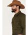 Image #2 - Cody James Men's Wooly Mammoth Solid Long Sleeve Snap Western Shirt, Olive, hi-res