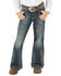 Image #1 - Wrangler Girls' Dark Wash Boot Cut Jeans, Denim, hi-res