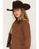 Image #2 - Stoosh Women's Corduroy Collar Barn Jacket, Brown, hi-res