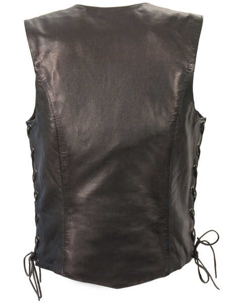 Milwaukee Leather Women's Black Lightweight Side Lace Conceal Carry Vest - 4X , Black, hi-res