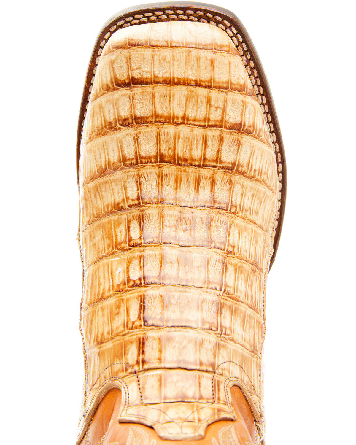 Image #6 - Dan Post Men's Tan Caiman Belly Western Boots - Broad Square Toe, Tan, hi-res
