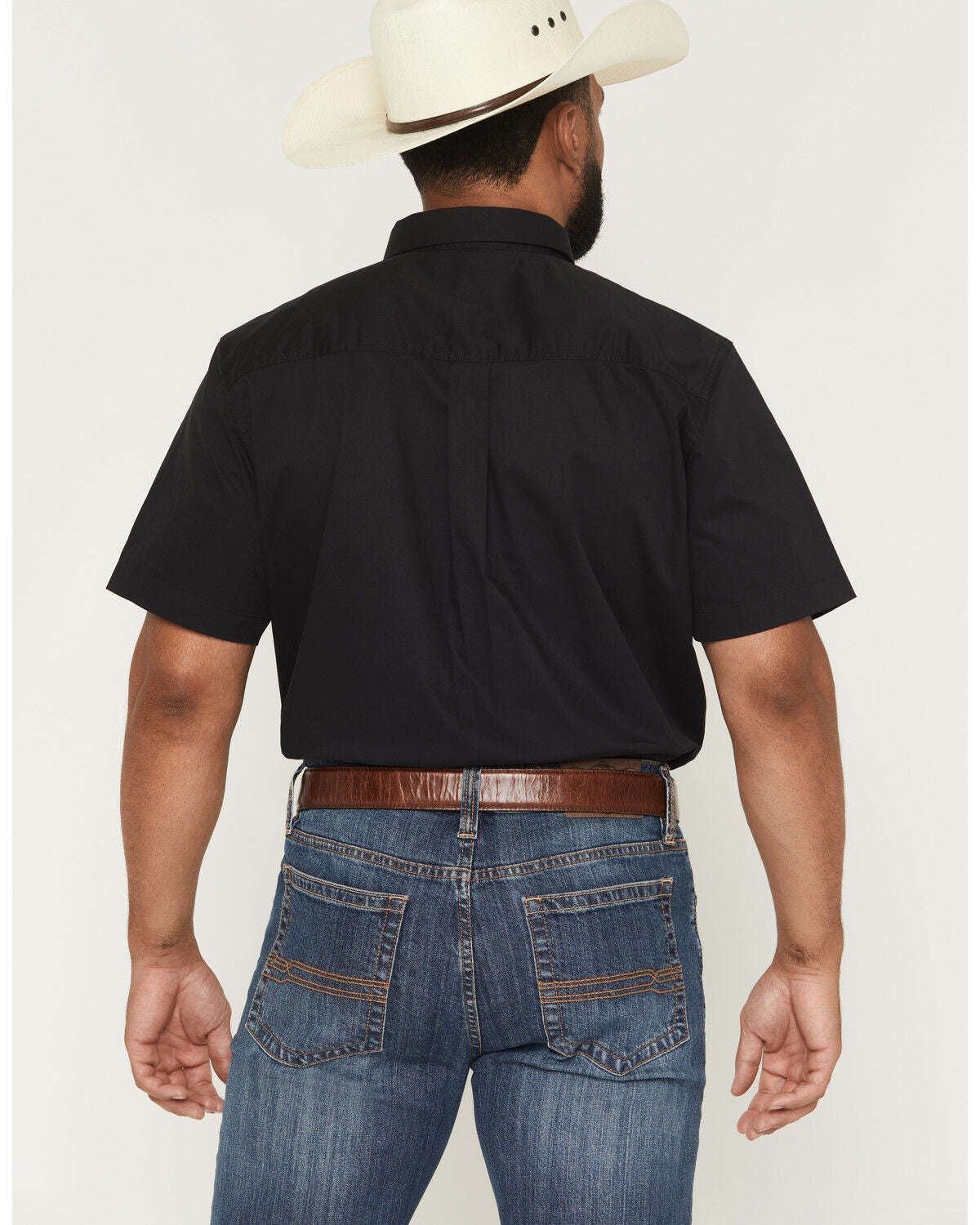 Image #4 - Cody James Men's Basic Solid Short Sleeve Button-Down Stretch Western Shirt, Black, hi-res