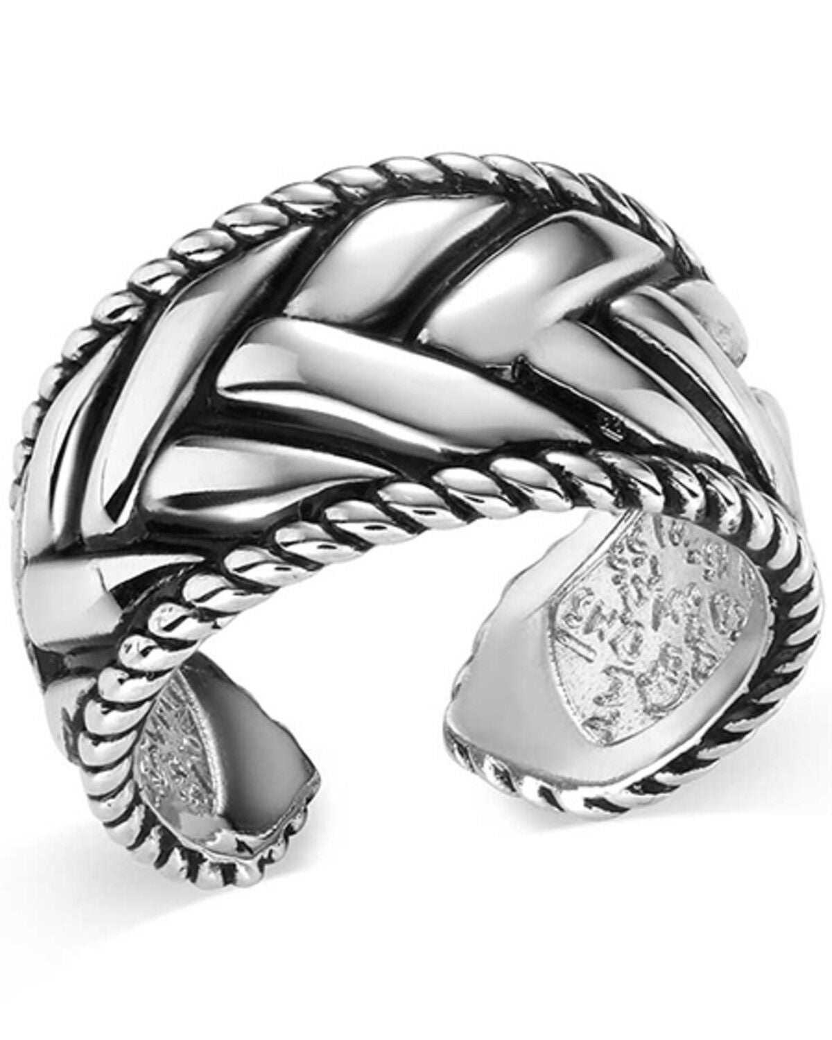 Montana Silversmiths Women's Midnight Weave Ring, Silver, hi-res