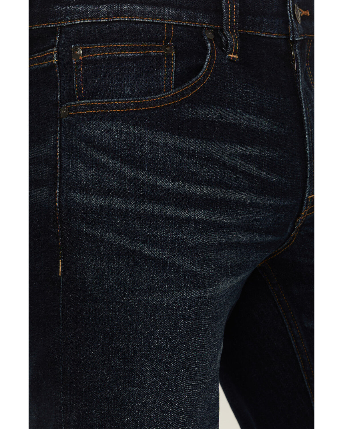 Image #2 - Brothers and Sons Men's Cochise Wash Tucker Slim Straight Stretch Denim Jeans, Dark Wash, hi-res