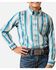 Image #1 - Ariat Boys' Southwestern Serape Striped Long Sleeve Button-Down Western Shirt, Grey, hi-res