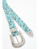 Shyanne Women's Mesh Bling Western Belt, Turquoise, hi-res