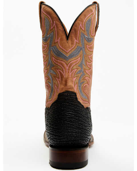 Dan Post Men's Exotic Shark Western Boots - Broad Square Toe, Black, hi-res