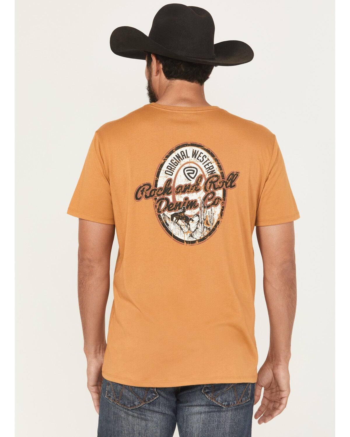 Rock & Roll Denim Men's Logo Short Sleeve Graphic T-Shirt, Gold, hi-res