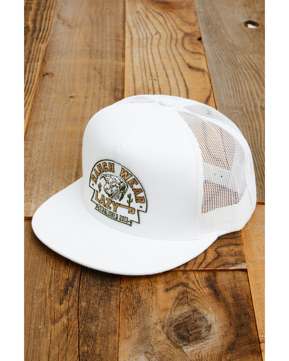 Image #1 - Lazy J Ranch Men's Arrowhead Ball Cap, White, hi-res
