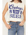 Image #3 - Country Deep Women's Cowboys And Beer Graphic Muscle Tank, Cream, hi-res