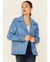 Understated Leather Women's Sunburst Leather Zip-Front Moto Jacket , Turquoise, hi-res