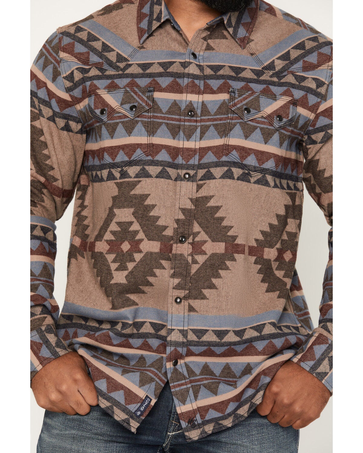 Image #3 - Moonshine Spirit&reg;&nbsp;Men's Harry Dune Southwestern Print Long Sleeve Snap Flannel Shirt, Brown, hi-res