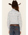 Rough Stock By Panhandle Girls' Cactus Southwestern Print Long Sleeve Snap Western Shirt , White, hi-res