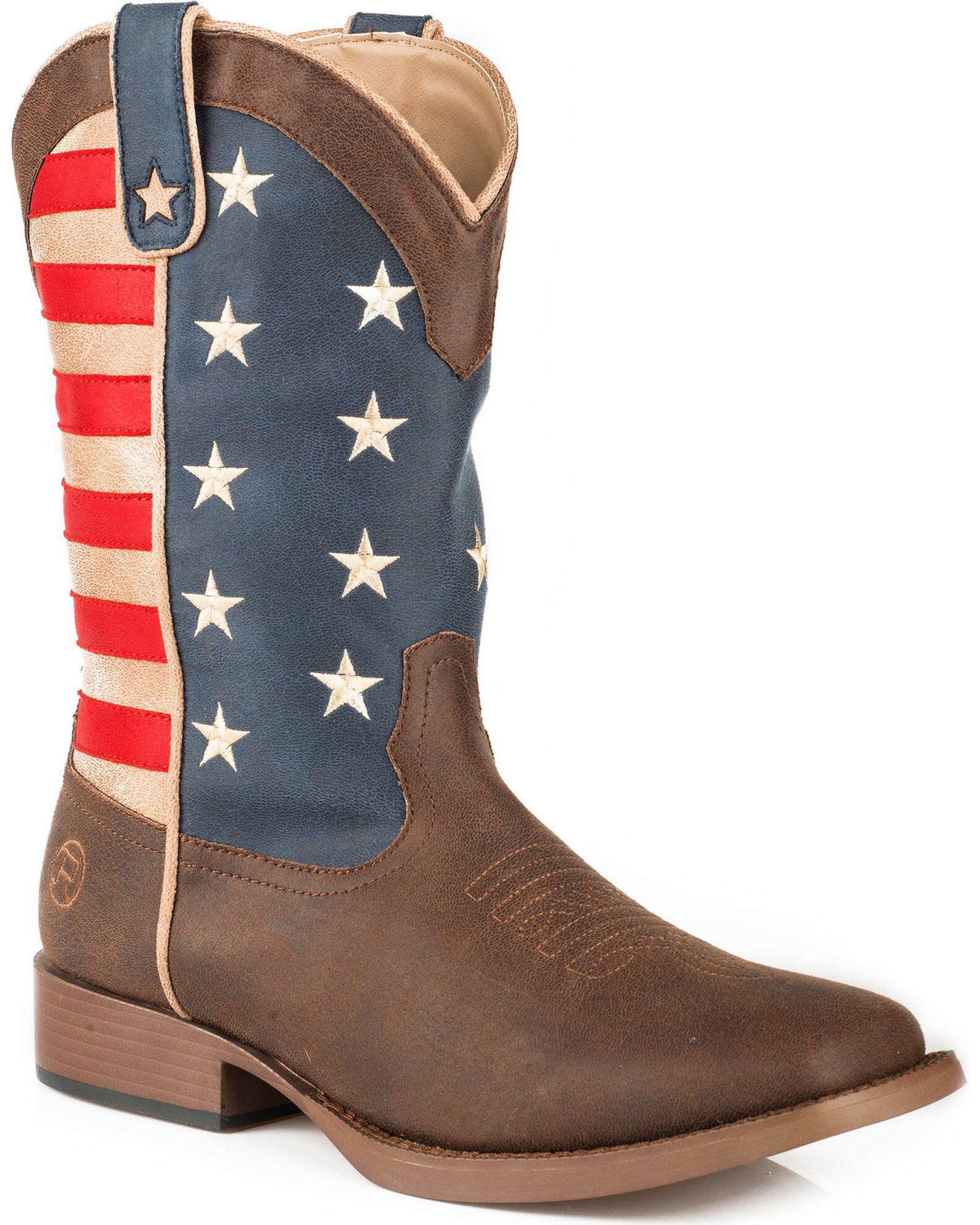 Roper Men s American Patriot Western Boots Broad Square Toe