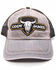 Image #4 - Cody James Men's Bull Skull Patch Trucker Cap , Grey, hi-res