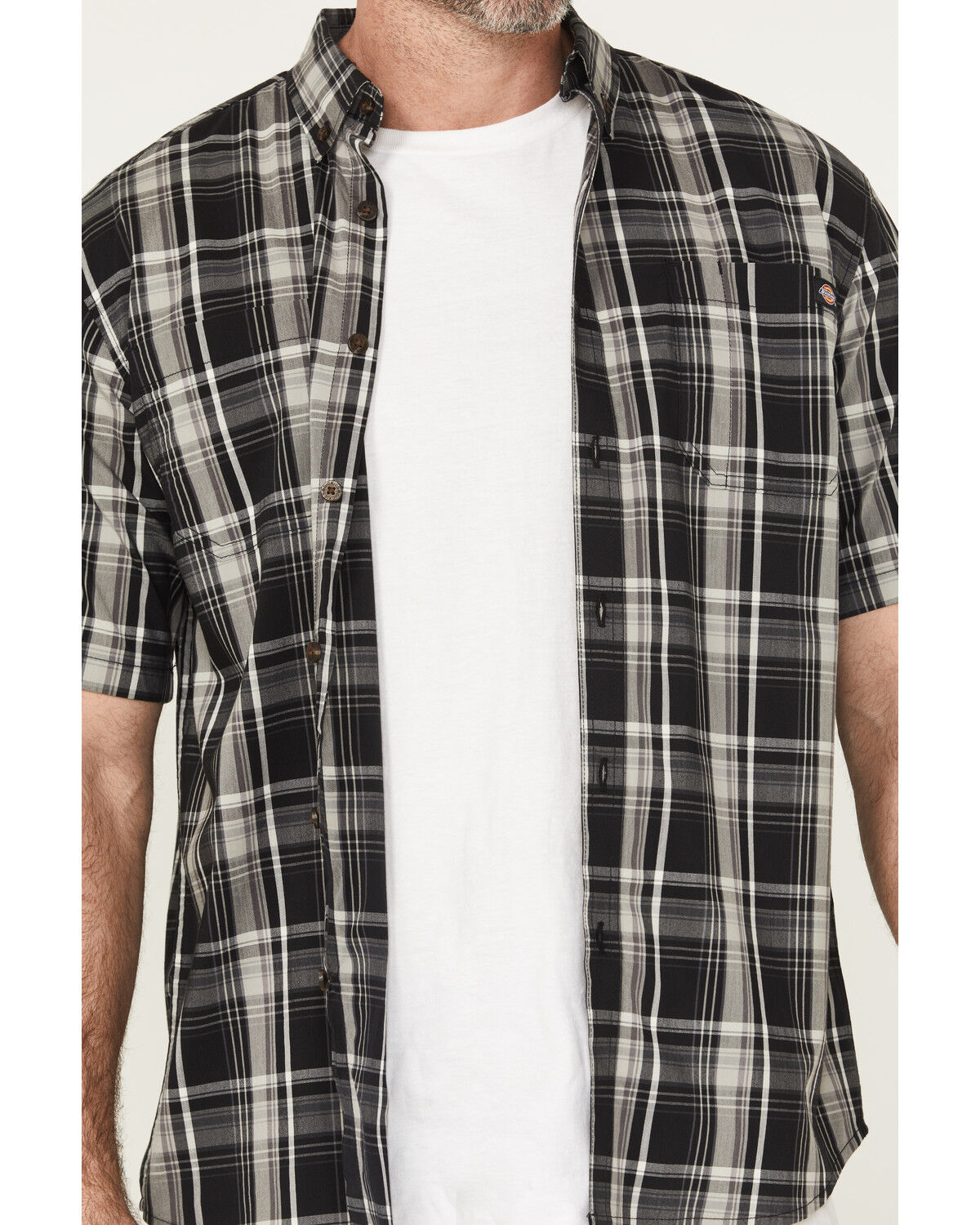Product Name:  Dickies Men's Flex Plaid Print Short Sleeve Button-Down Work Shirt