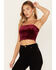 Sadie & Sage Women's Misty Velvet Crop Cami Top, Wine, hi-res