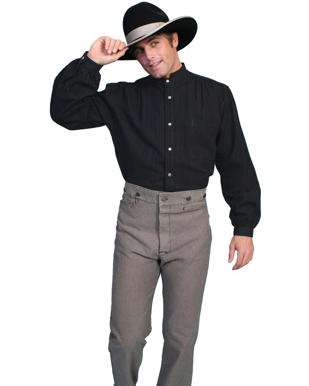Image #2 - Wahmaker by Scully Raised Dobby Stripe Pants - Tall, Taupe, hi-res