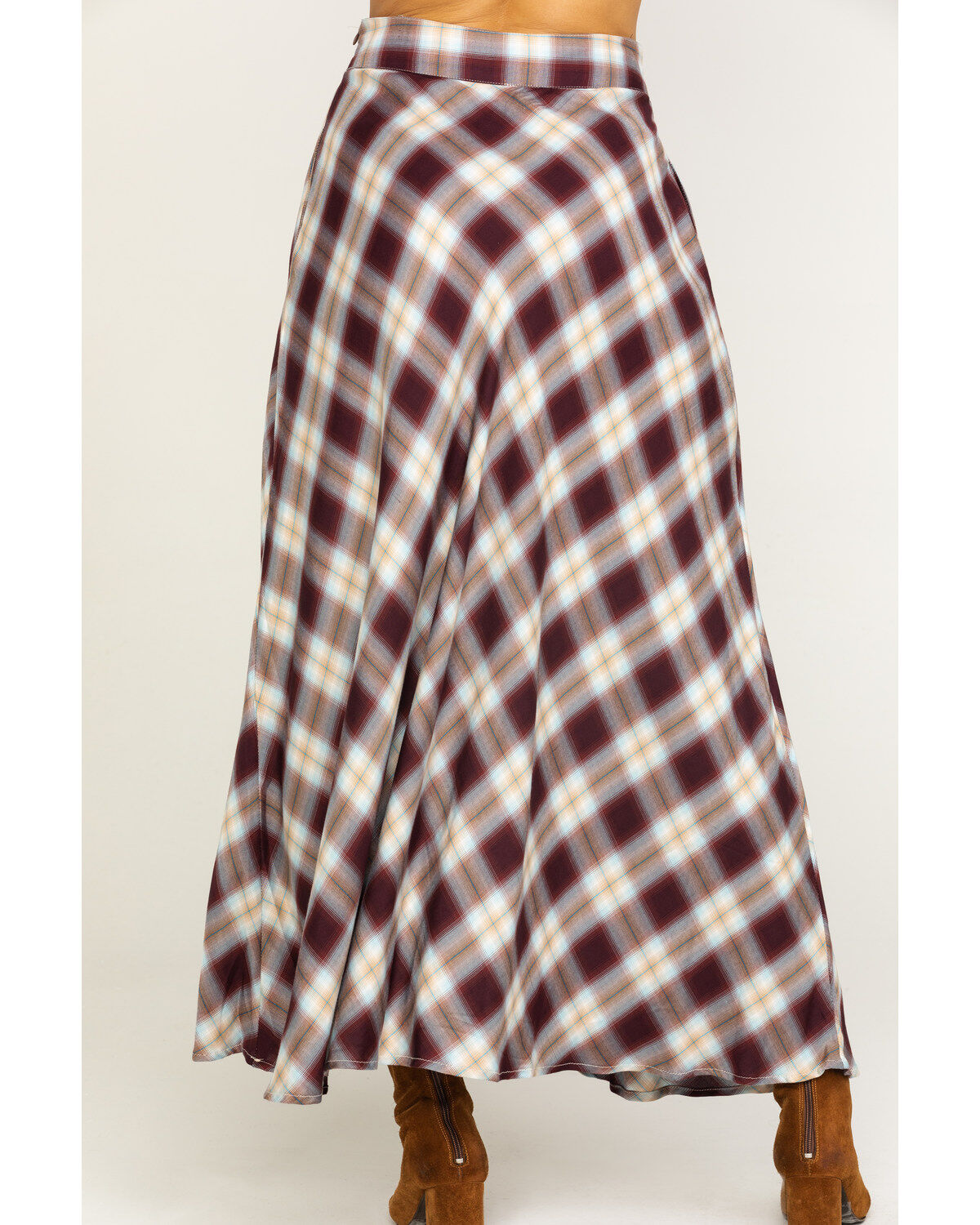 Image #2 - Stetson Women's Plaid Print Maxi Skirt, , hi-res