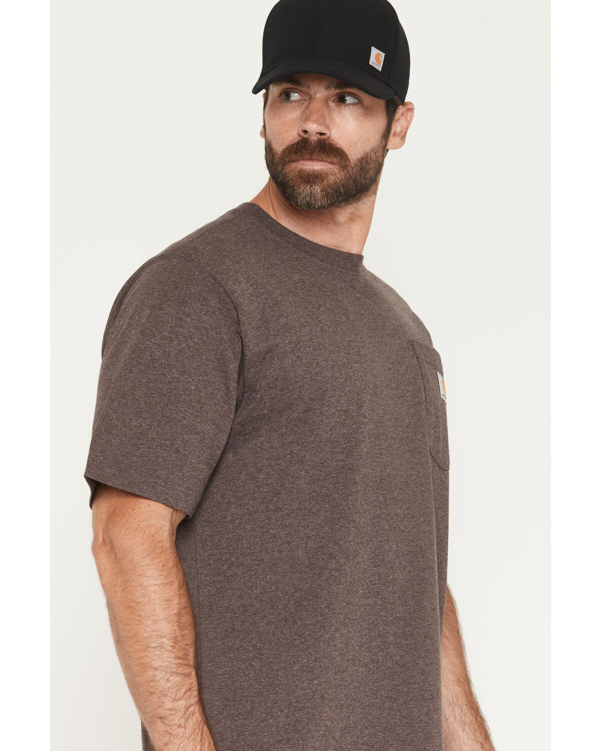 Image #2 - Carhartt Men's Solid Loose Fit Heavyweight Short Sleeve Pocket Work T-Shirt, Dark Grey, hi-res
