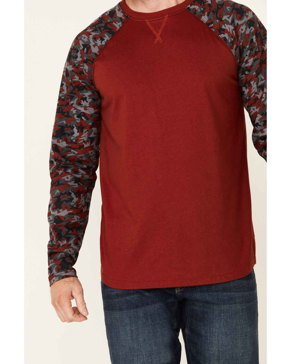 Image #3 - Cody James Men's FR Chili Long Sleeve Work Raglan T-Shirt, Chilli, hi-res