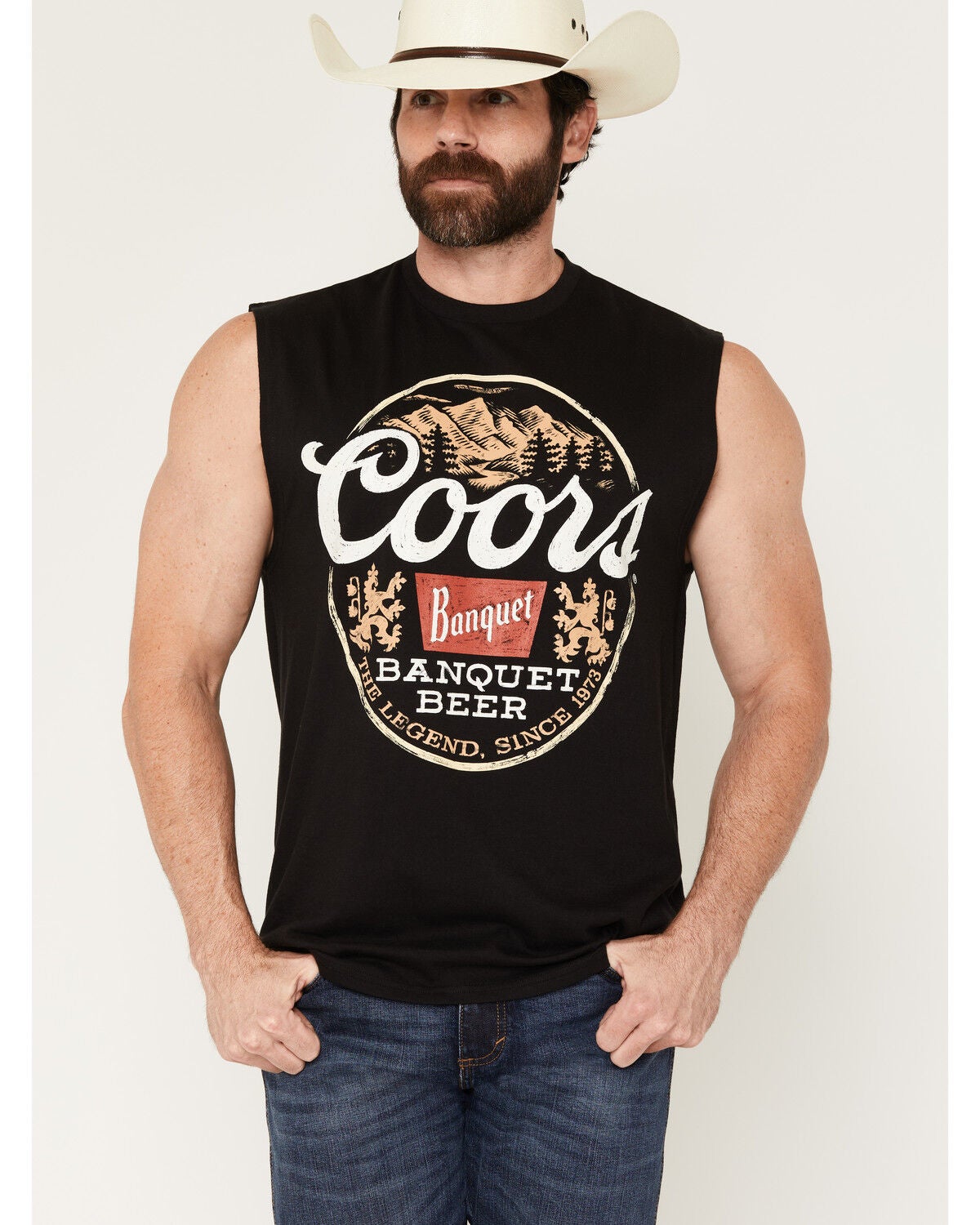 Coors Men's Logo Graphic Muscle T-Shirt, Black, hi-res