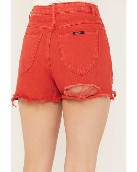 Image #4 - Rolla's Women's Layla High Rise Denim Shorts, Red, hi-res