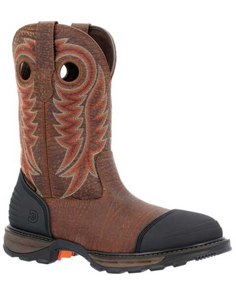 Durango Men's 11" Waterproof Western Work Boots - Steel Toe, Tan, hi-res