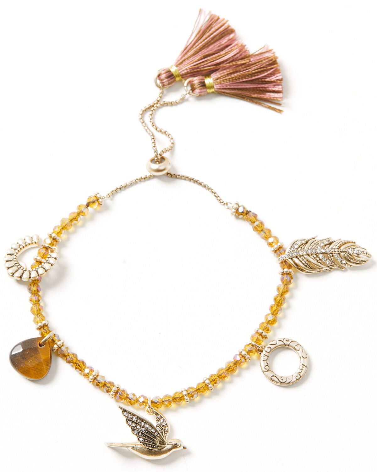 Lainey Wilson Women's Peace Taupe Charm Bracelet, Gold, hi-res