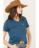 Image #2 - Ariat Women's Rebar Short Sleeve Work Tee, Medium Blue, hi-res