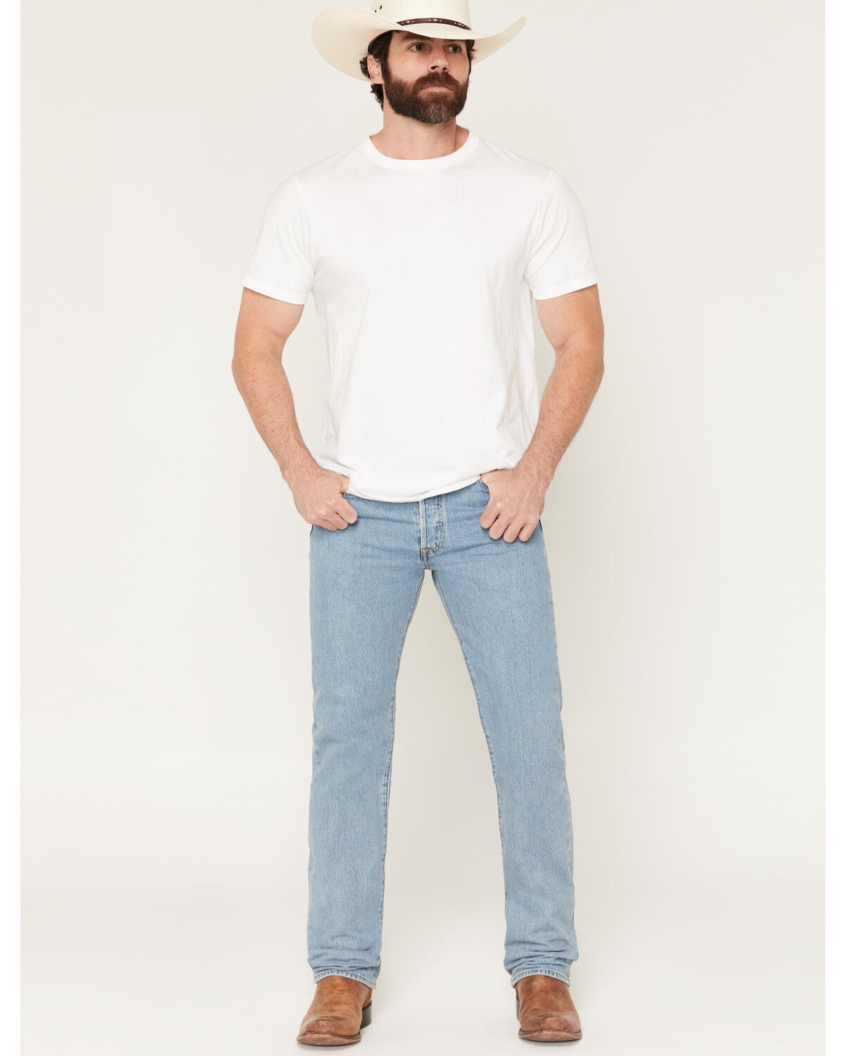 Levi's Men's 501 Original Fit Stonewashed Regular Straight Leg Jeans, Blue, hi-res