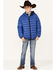 Urban Republic Boys' Grey Quilted Hooded Jacket, Blue, hi-res