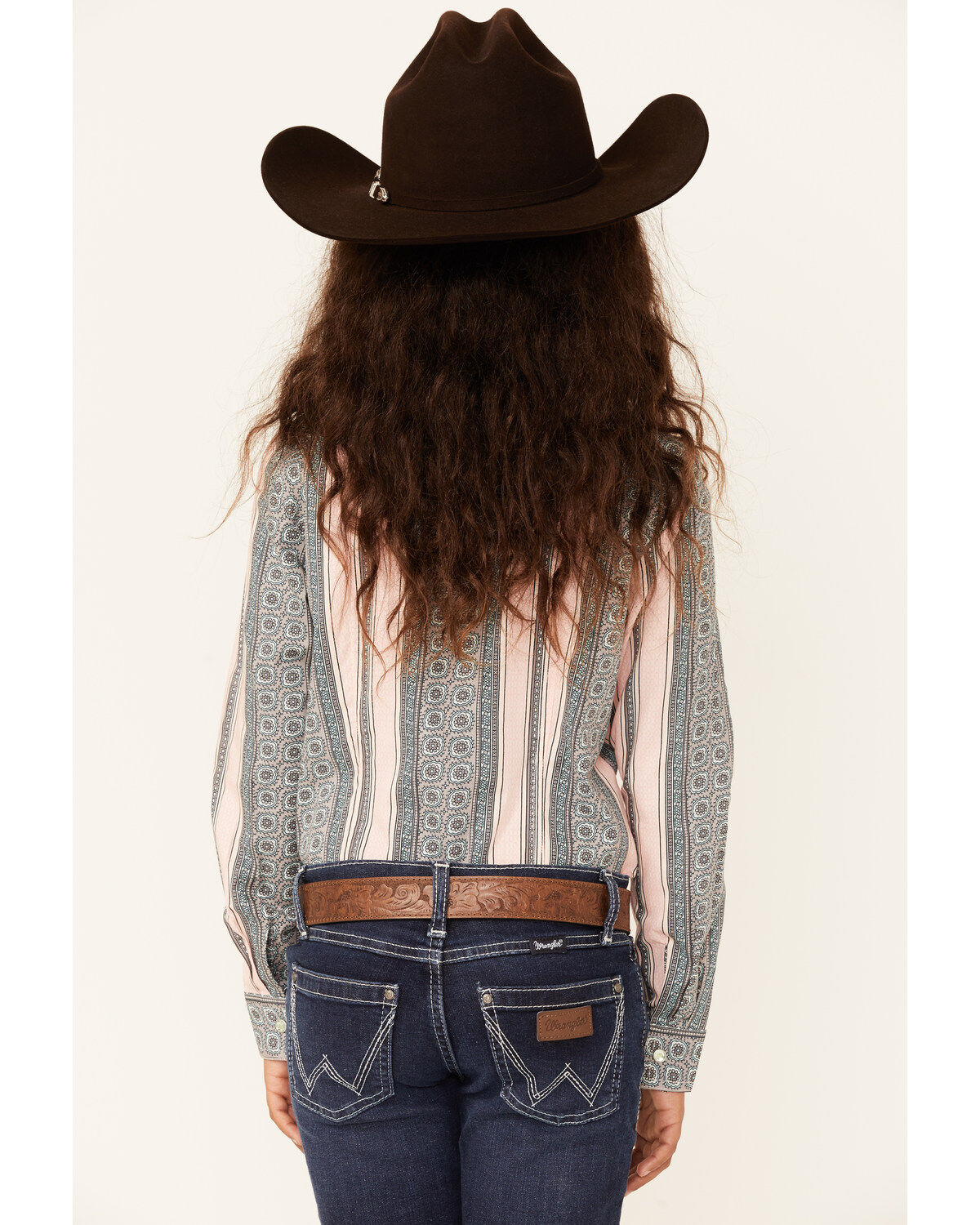 Image #3 - Cruel Girl Girls' Medallion Stripe Long Sleeve Snap Western Shirt, Pink, hi-res