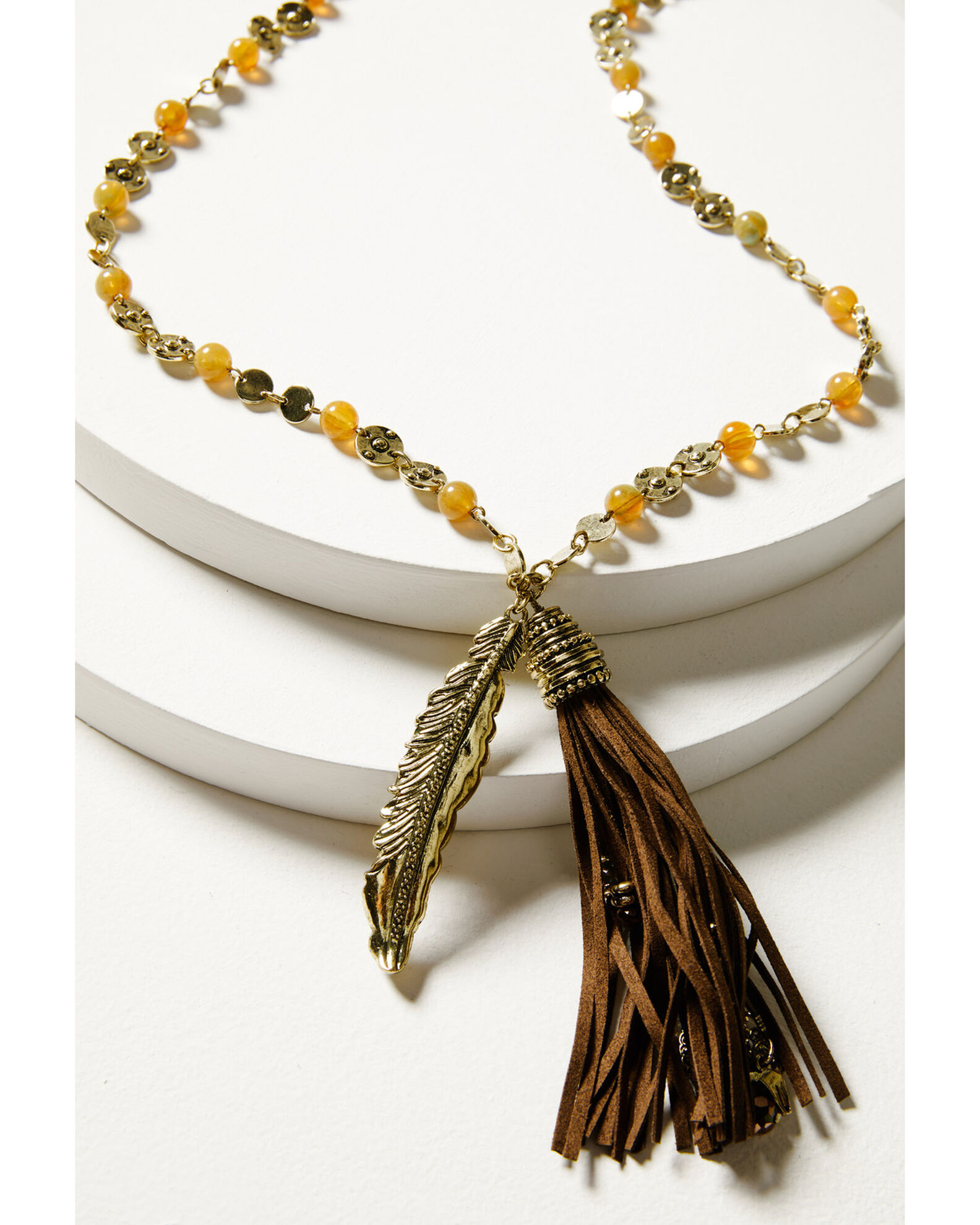Shyanne Women's Soleil Feather Pendant Necklace
